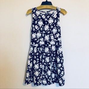 Navy and white floral dress